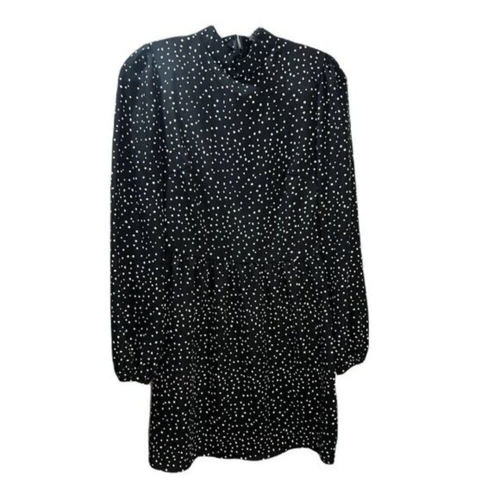 Zara Polka Dot Mini Dress in‎ Black XS NWOT